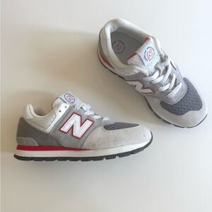 New Balance Kids' Gray & Red Classic Runner Sneakers